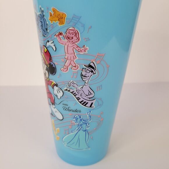 Disney Box Lunch 100 Years Music Sketch Plastic Cup Tumbler Color Changing 24oz - Picture 8 of 14